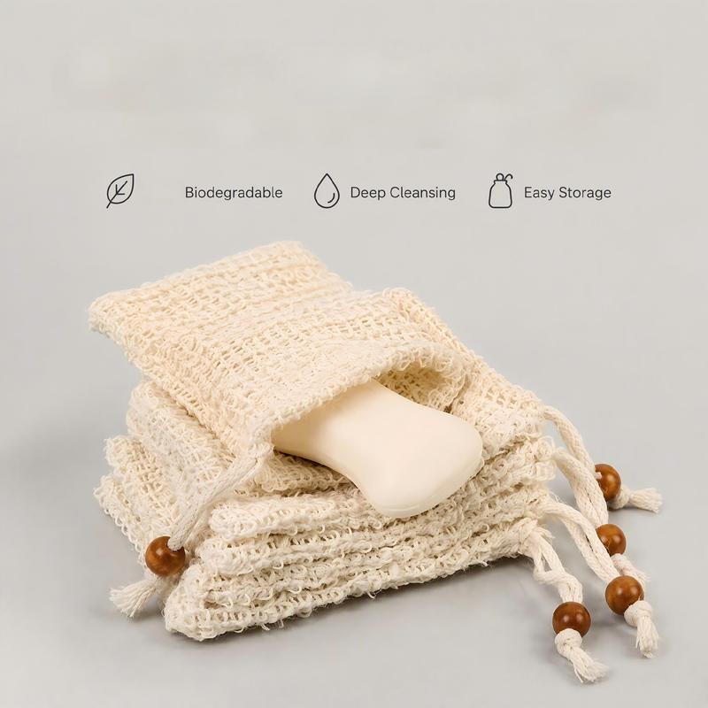 Exfoliating Scrub Mens - 5Pcs Cotton Linen Bath Soap Foaming