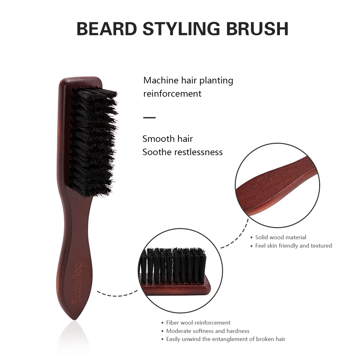Barbershop Wooden Handle Boar  - Men'S Grooming Hair ulasan dan harga