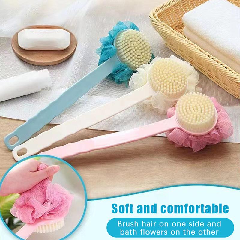Curved Long Handle Shower Brus - Exfoliating Scrub Mens ulasan dan harga