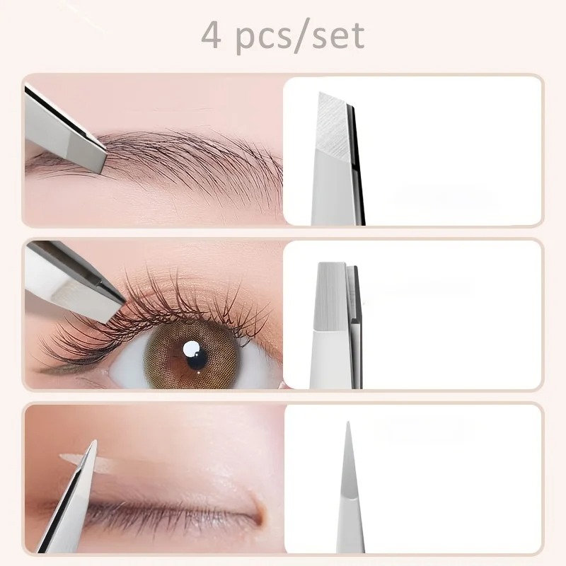4 Pieces Professional Tweezers - Mens Grooming Treatment ulasan dan harga