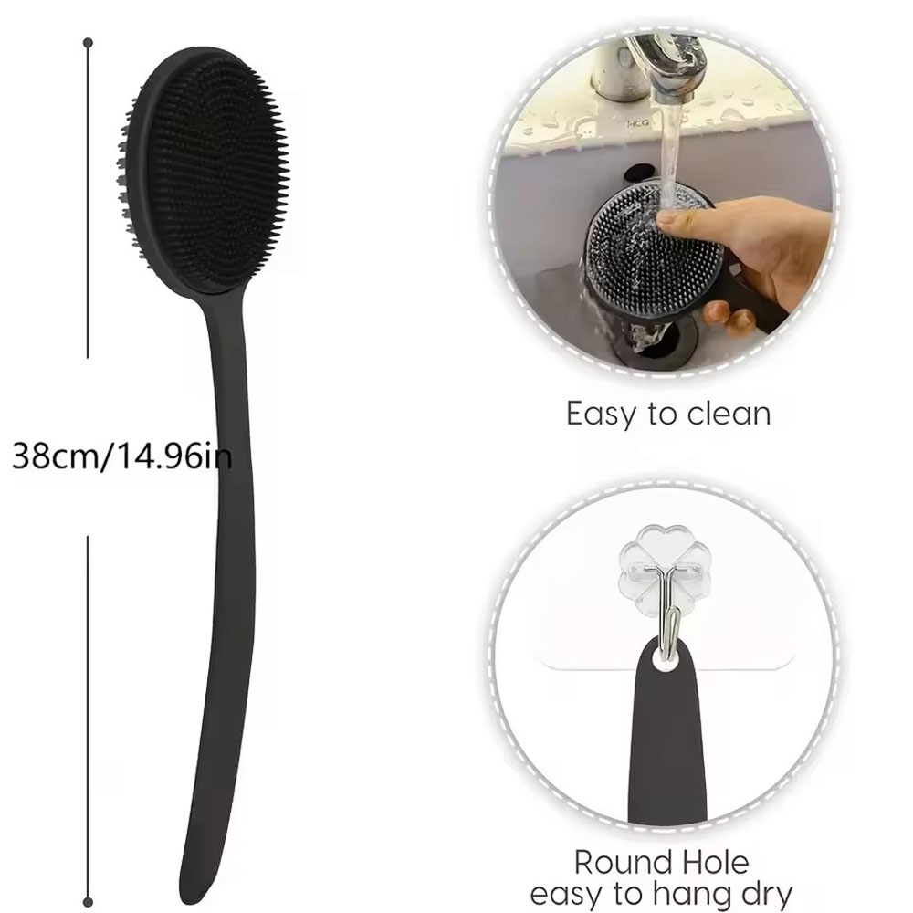 1pc Silicone Back Scrubber Bru - Exfoliating Scrub Mens ulasan dan harga