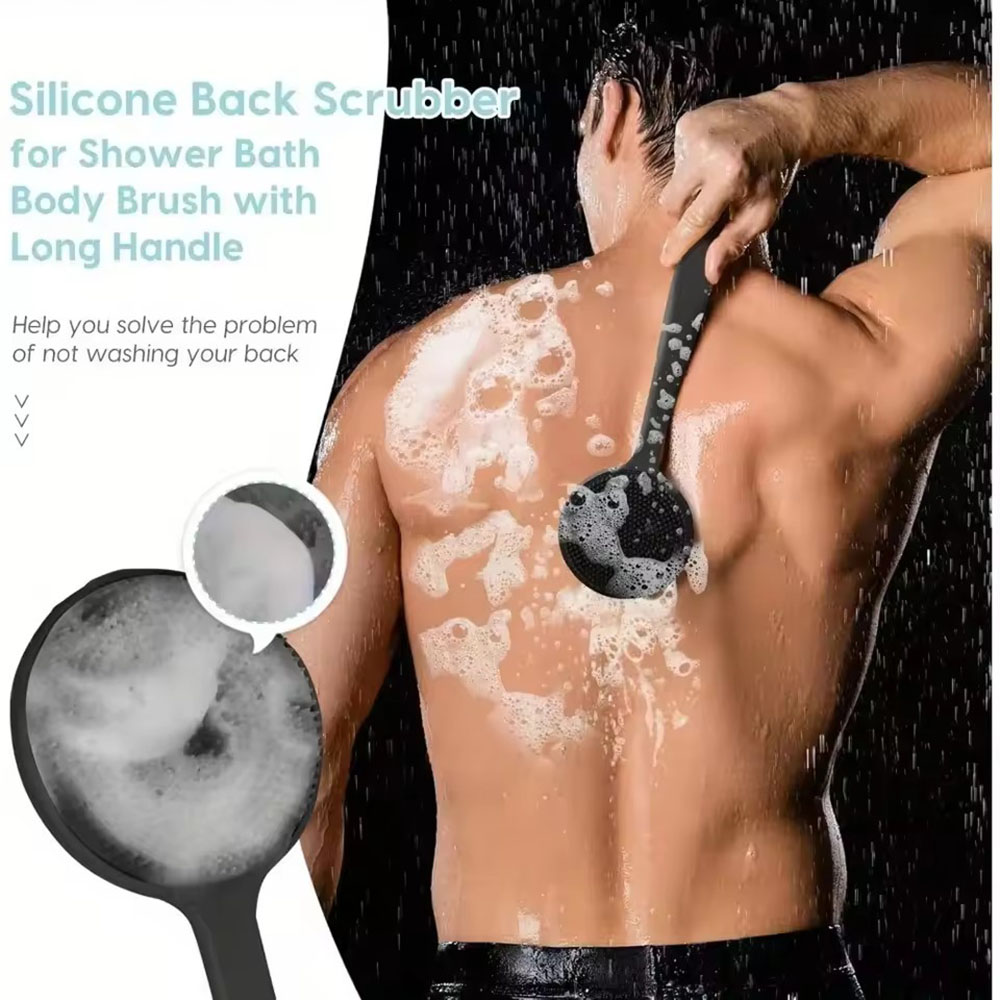 1pc Silicone Back Scrubber Bru - Exfoliating Scrub Mens ulasan dan harga