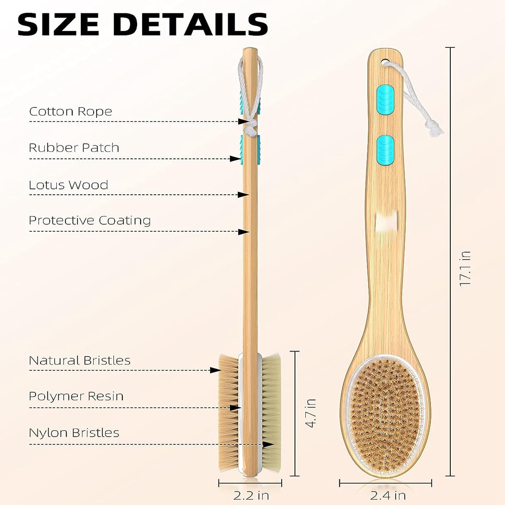 Back Scrubber for Shower, Long - Exfoliating Scrub Mens ulasan dan harga