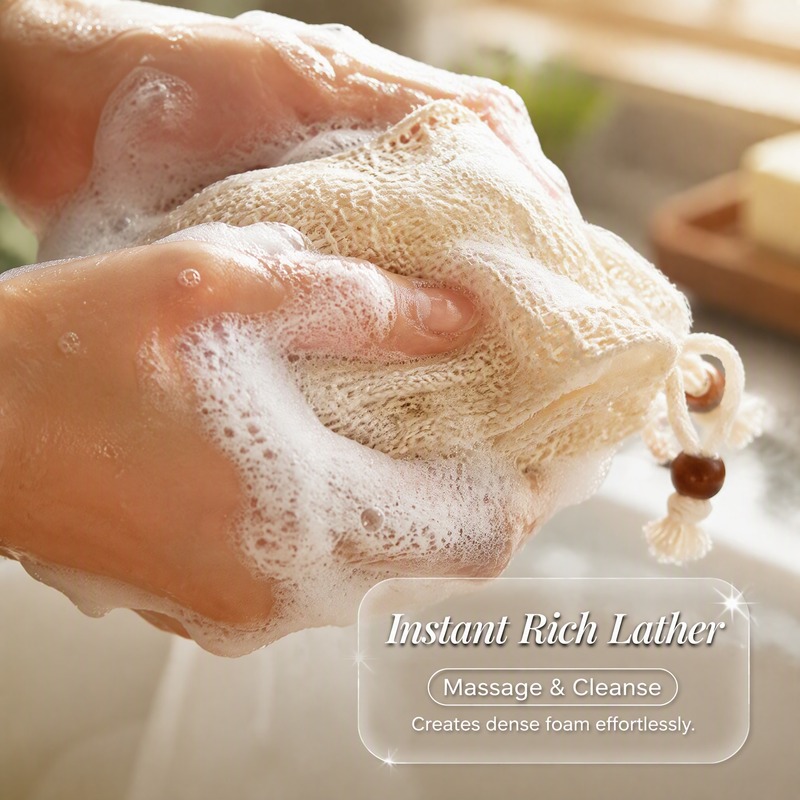 5Pcs Cotton Linen Bath Soap Fo - Exfoliating Scrub Mens ulasan dan harga