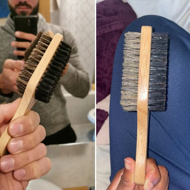 Beard Brush with Natural Woode - Men'S Grooming Organizer ulasan dan harga
